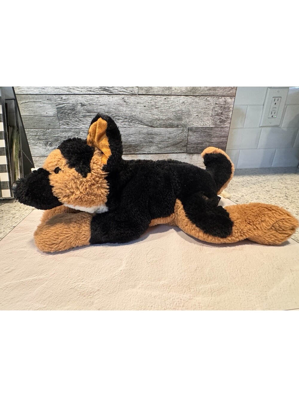 FAO Schwarz German Shepherd Plush Stuffed Animal Black Tan Dog